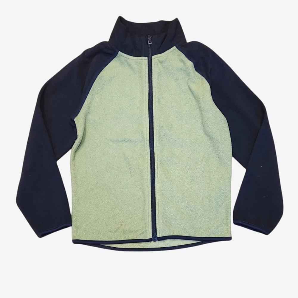 H&M Boys 6-7 Blue/Green Fleece Zip Up Jacket